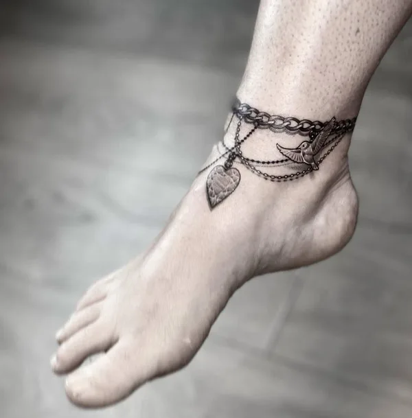 Ankle bracelet tattoo 20