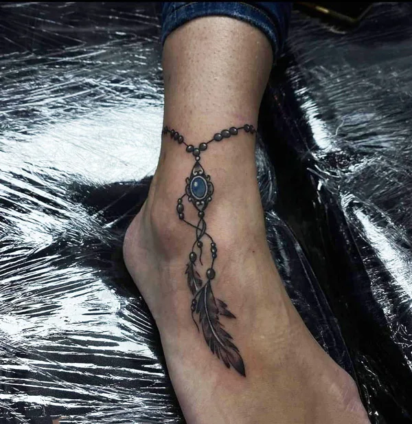 Ankle bracelet tattoo 21