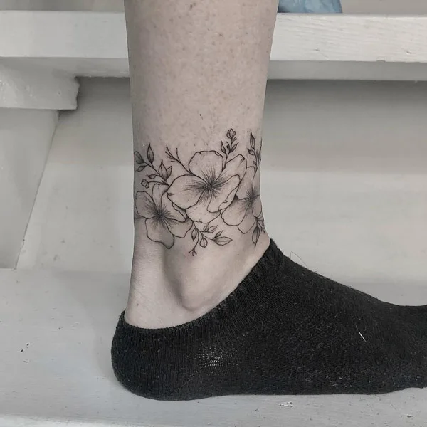 Ankle bracelet tattoo 22