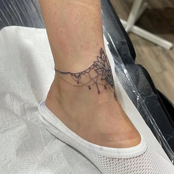 Ankle bracelet tattoo 23