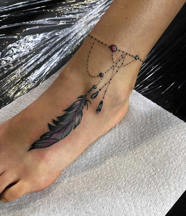 Ankle bracelet tattoo 24