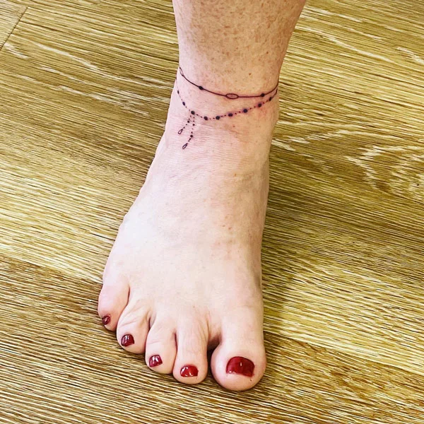 Ankle bracelet tattoo 25