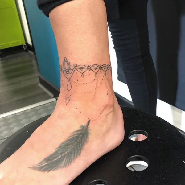 Ankle bracelet tattoo 30