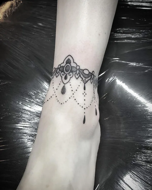 Ankle bracelet tattoo 37