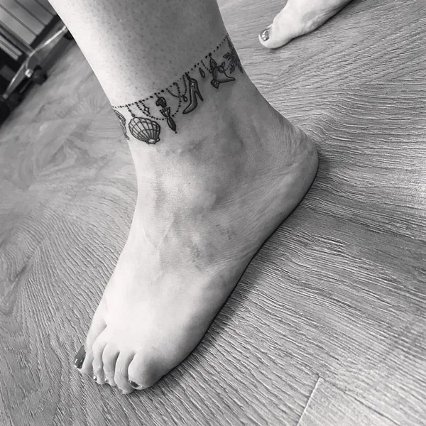 Ankle bracelet tattoo 38