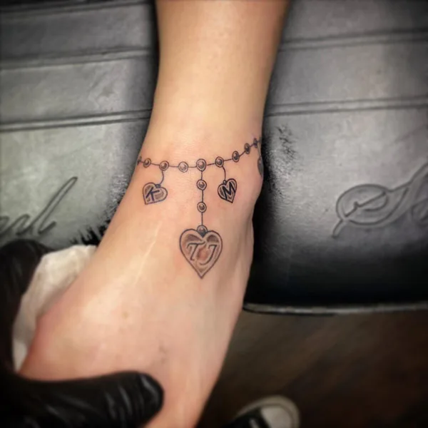 Ankle bracelet tattoo 4