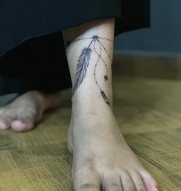 Ankle bracelet tattoo 47