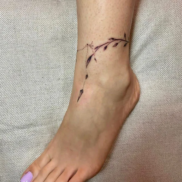 Ankle bracelet tattoo 48