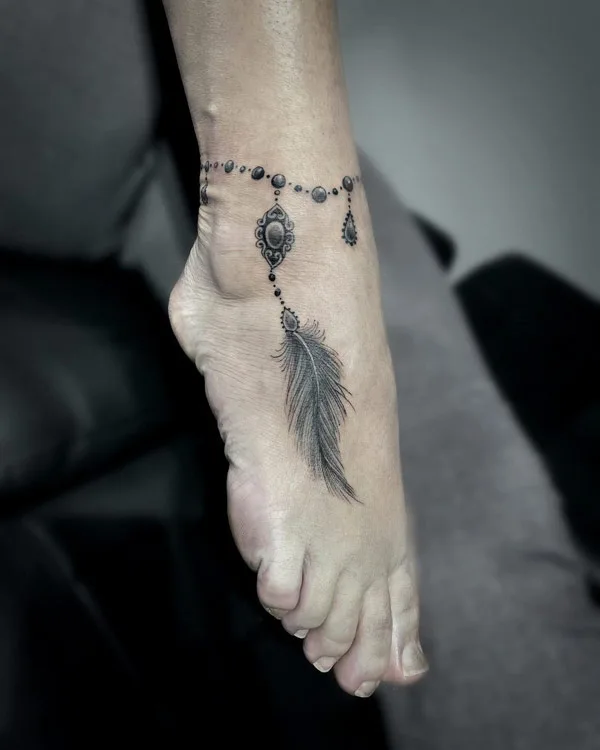 Ankle bracelet tattoo 50
