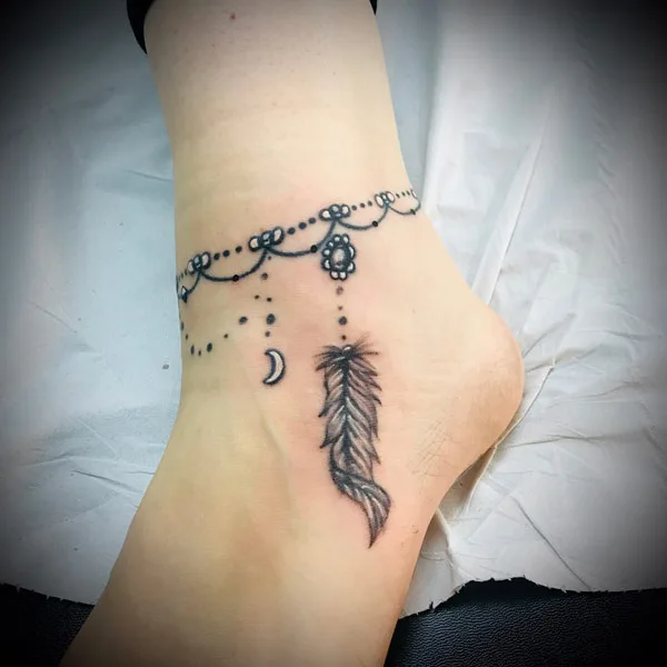 Ankle bracelet tattoo 52