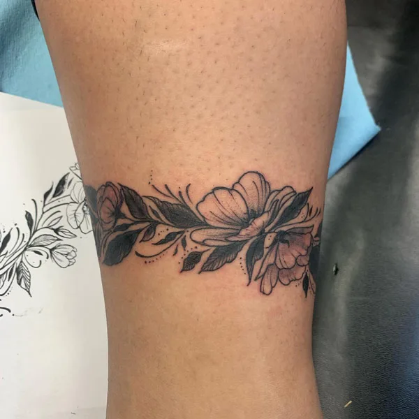 Ankle bracelet tattoo 53