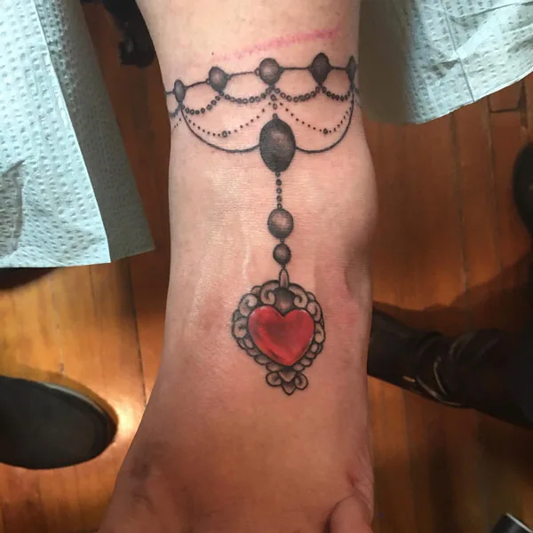 Ankle bracelet tattoo 54