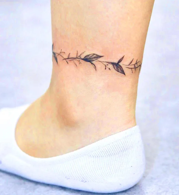 Ankle bracelet tattoo 55