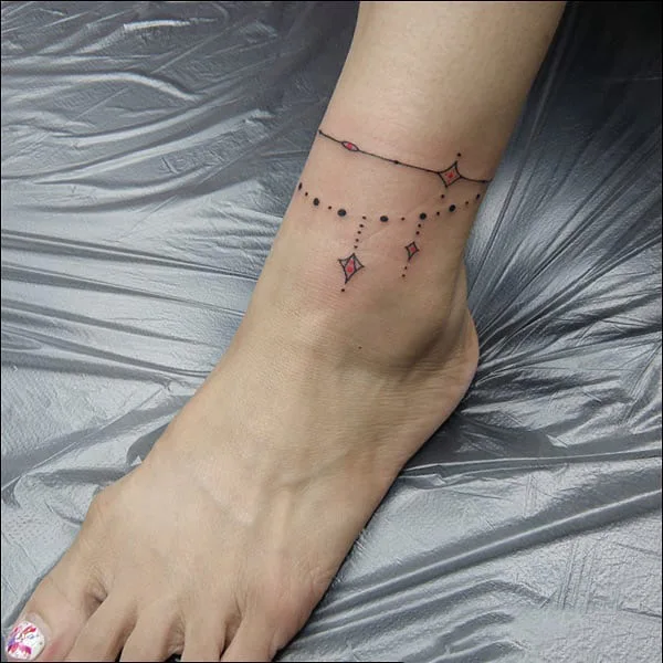 Ankle bracelet tattoo 58