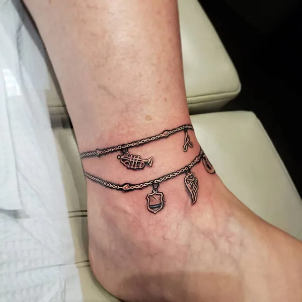 Ankle bracelet tattoo 59