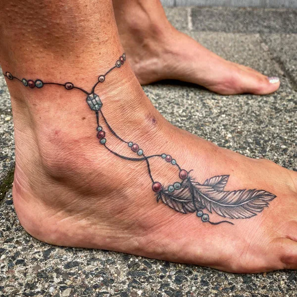 Ankle bracelet tattoo 6