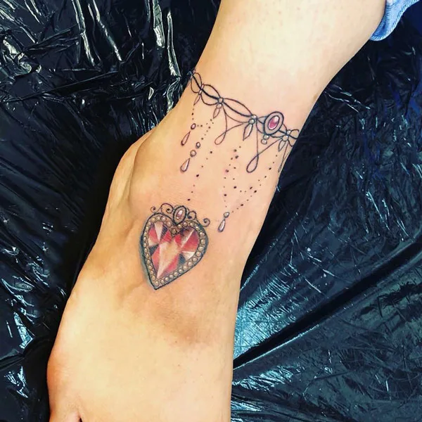 Ankle bracelet tattoo 60