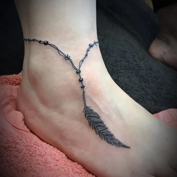 Ankle bracelet tattoo 61