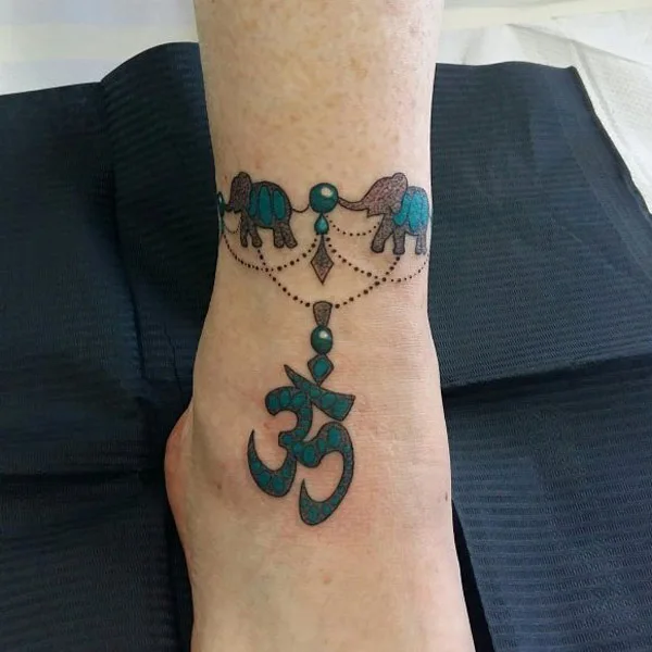 Ankle bracelet tattoo 62