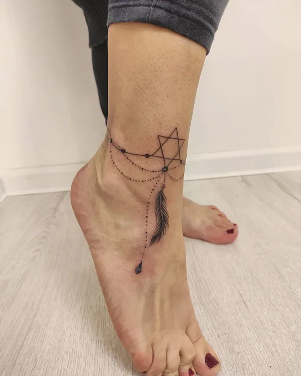 Ankle bracelet tattoo 64