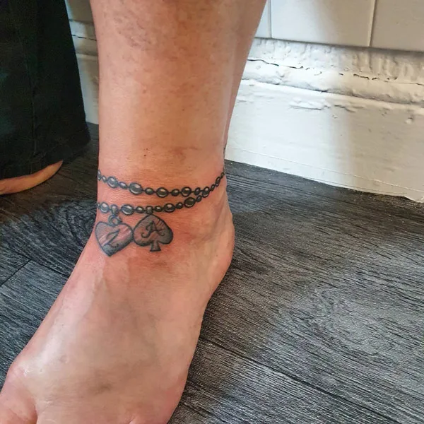 Ankle bracelet tattoo 65