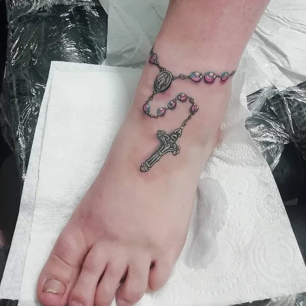 Ankle bracelet tattoo 9