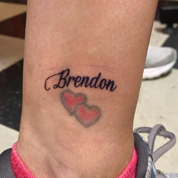 Ankle name tattoo