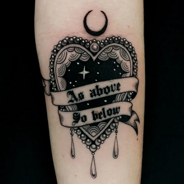 As above so below heart tattoo