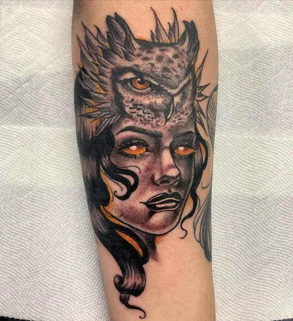 Athena Owl Tattoo 1