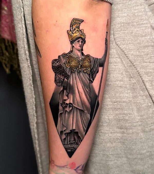 Athena Statue Tattoo 1