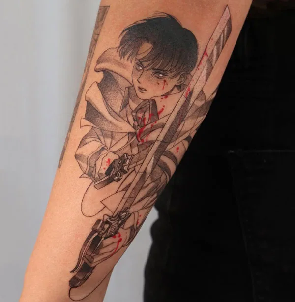 Attack on titan forearm tattoo