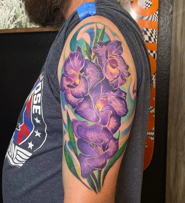 August Birth Flower Arm Tattoo 1