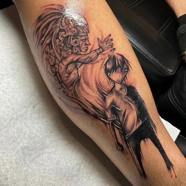 Aztec Calf Tattoo