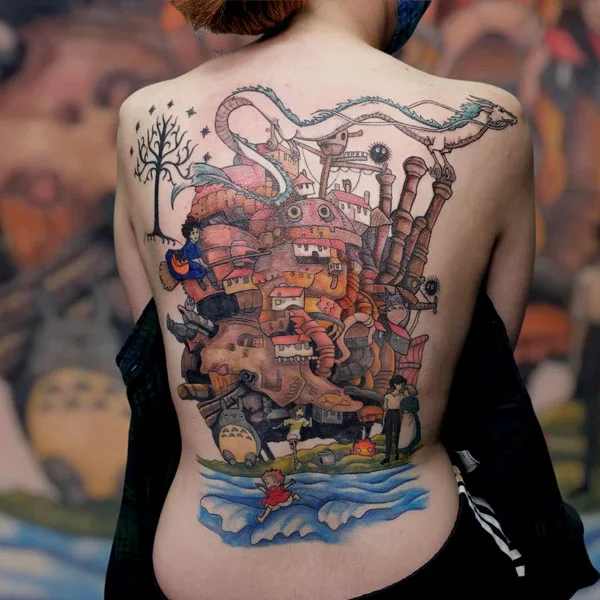 Back Howl's Moving Castle Tattoo