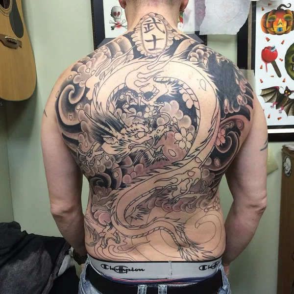 Back dragon tattoo 10
