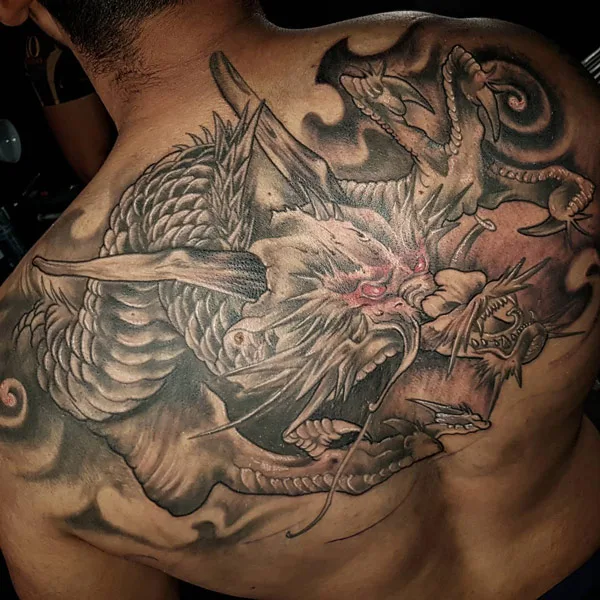 Back dragon tattoo 108