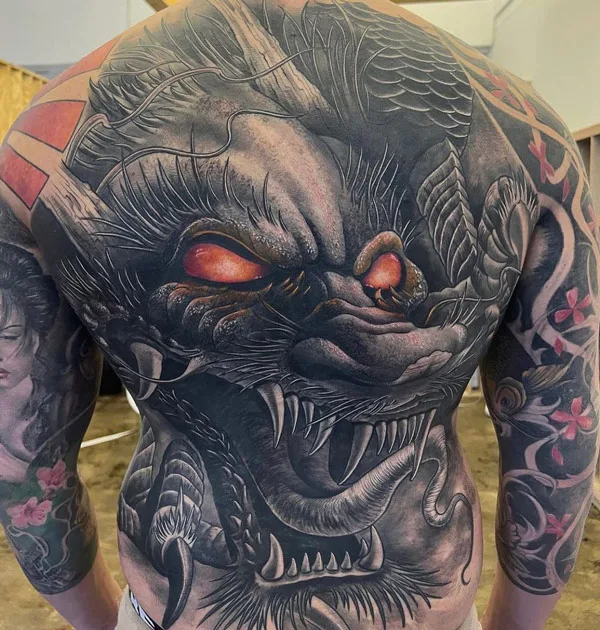 Back dragon tattoo 11