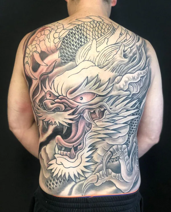 Back dragon tattoo 12