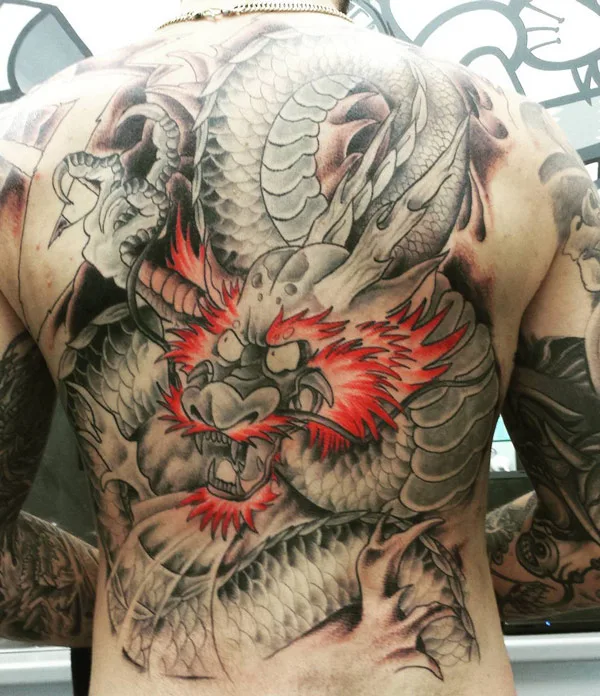 Back dragon tattoo 14