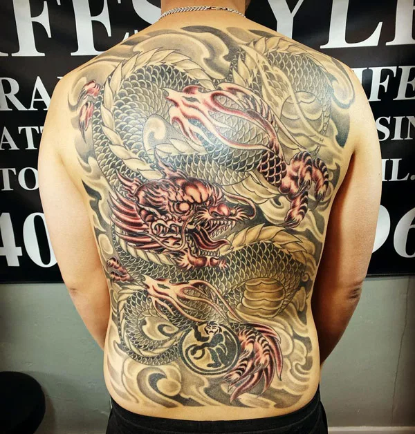 Back dragon tattoo 15