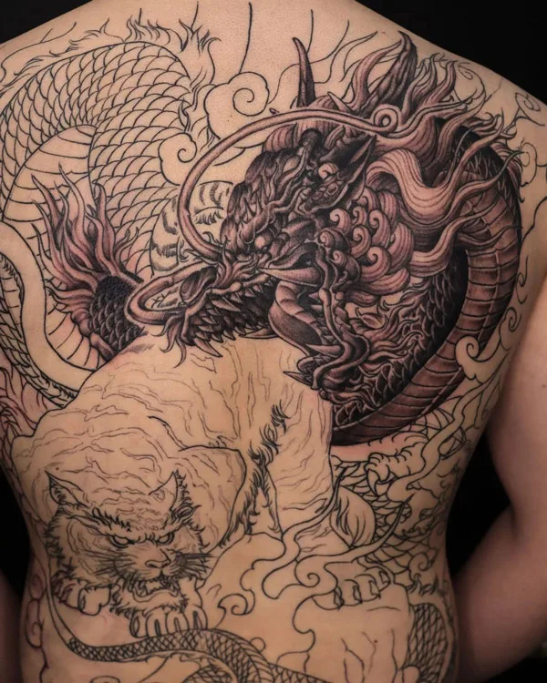 Back dragon tattoo 16