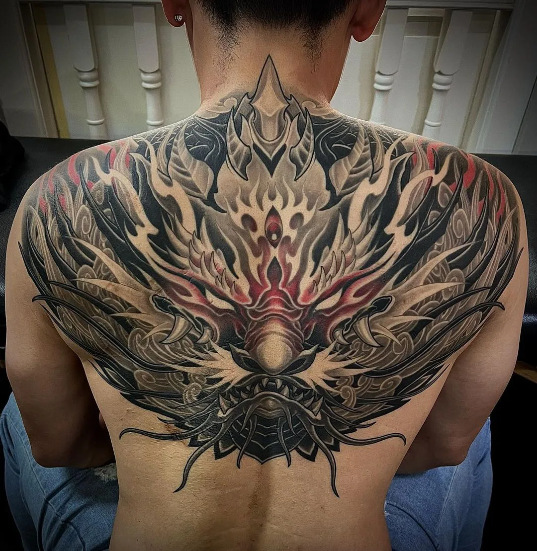Back dragon tattoo 3