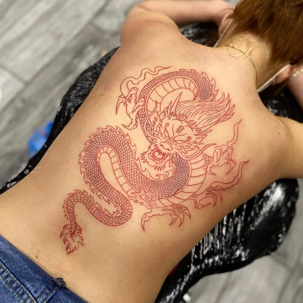 Back dragon tattoo 34