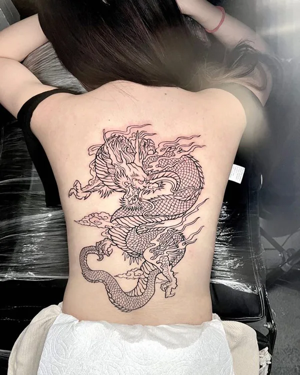 Back dragon tattoo 35