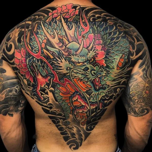 Back dragon tattoo 4