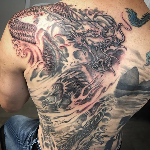 Back dragon tattoo 41