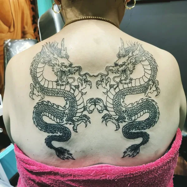 Back dragon tattoo 45