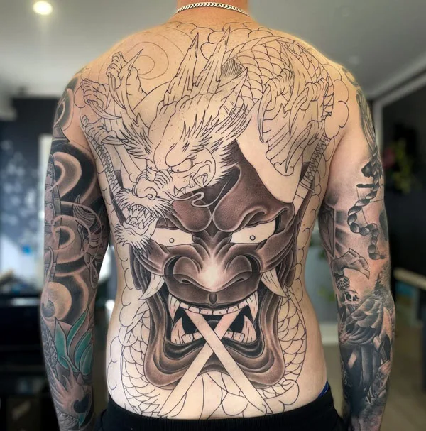 Back dragon tattoo 5