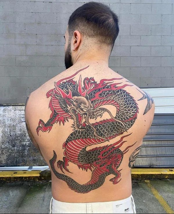 Back dragon tattoo 7