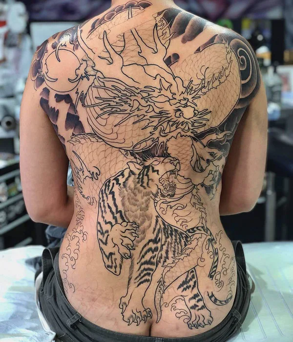 Back dragon tattoo 8